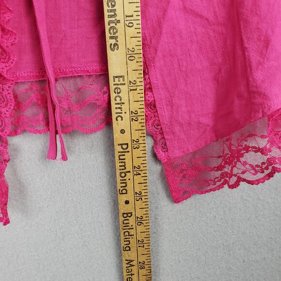Shein‎ Curve Size 4XL Tie Front Babydoll Crop Top Hot Pink Lace Trim Festival - Picture 8 of 10